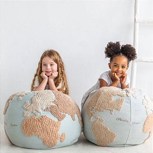 Puff Mapa Mundi 45 x 50 x 50 cm - LORENA CANALS