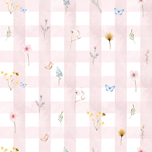 Papel de Parede Vichy Floral
