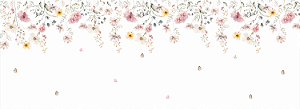 Painel de Parede Floral Jardim com Borboletas