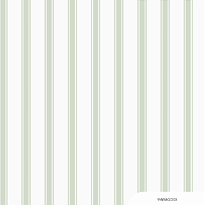 Papel de parede listrado Luna - Cor Verde Maragogi