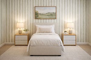 Papel de Parede Listrado em aquarela feito à mão.