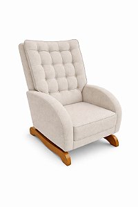 Poltrona Amamentação com balanço Laura - Suede aveludado off white