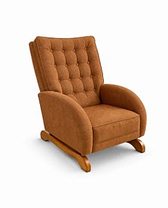 Poltrona Amamentação com balanço Laura - Suede aveludado terracota