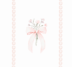 Laço aquarela com flores e poá