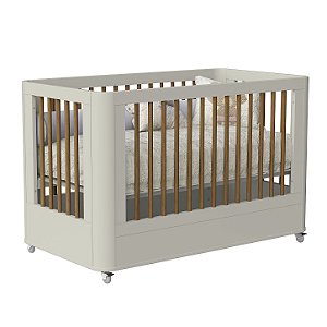 Berço que vira Mini Cama - Boom Wheels 2 em 1 com Rodízios - Areia / Savana