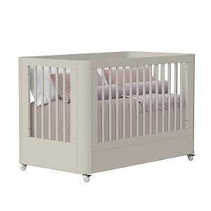 Berço que vira Mini Cama - Boom Wheels 2 em 1 com Rodízios - Areia