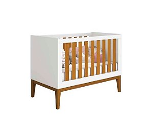 Berço mini cama Classic Branco com Savana