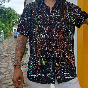 Camisa de Viscose Abstrato