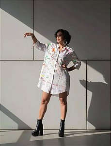 Vestido Chemise Viscose Branco