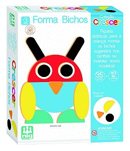 Jogo Educativo Forma Bichos - em madeira - Nig