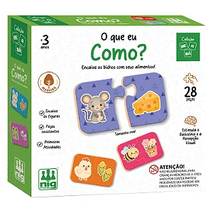 Jogo Educativo - em madeira - O que eu como? NIG