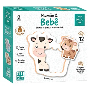 Jogo Educativo - em madeira - Mamãe e Bebê - NIG
