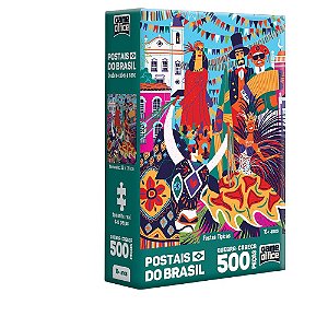 Quebra-cabeça 500 peças - Postais do Brasil - Festas Típicas - Toyster