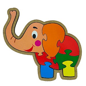 Quebra-cabeça Elefante - em madeira - Maninho