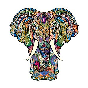 Quebra-cabeça Elefante - em madeira - 98 peças - Multikids
