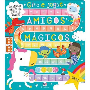 Livro jogo de Tabuleiro - Gire e Brinque Amigos Mágicos
