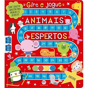 Livro jogo de Tabuleiro - Gire e Brinque Animais Espertos