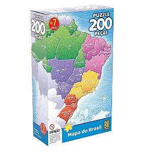 Quebra-cabeça  200 peças - Mapa do Brasil
