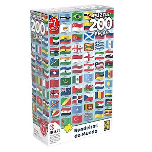 Quebra-cabeça Bandeiras do Mundo  200 peças