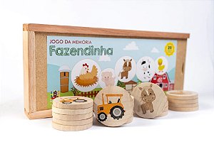 Jogo da Memória Fazendinha - em madeira - Fábrika dos Sonhos