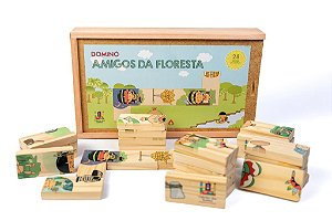 Dominó Amigos da Floresta - em madeira - Fábrika dos Sonhos