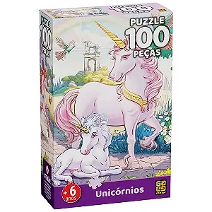 Quebra-cabeça Unicórnios - 100 peças - Grow