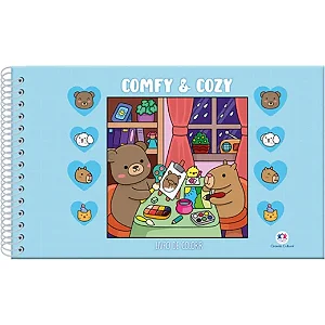 Livro para colorir -  Comfy & cozy  - Azul