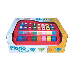 Piano 2 em 1 - Braskit - Piano Musical e Xilofone