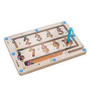 Tabuleiro Labirinto Magnético - Números -  Lousa - Polibrinq