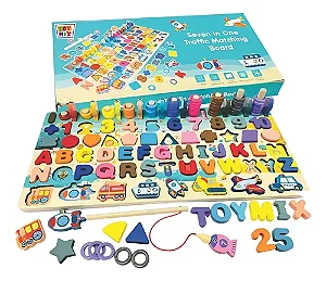 Tabuleiro Montessori - Letras - Números - Pescaria Magnética