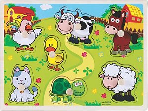 Encaixe Divertido com pinos Animais - Toymix