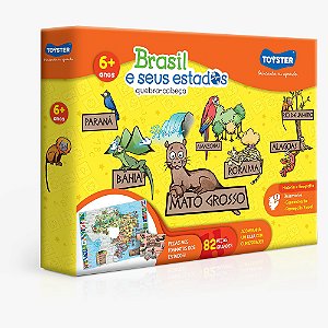 Quebra-cabeça Brasil e seus Estados - 82 peças grandes