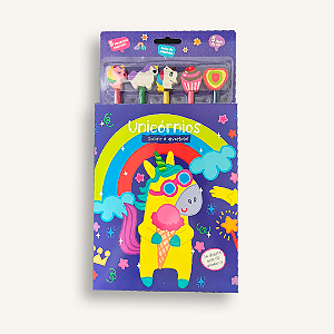 Livro para colorir - Unicórnios - Com adesivos