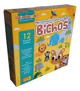 Meu Primeiro Quebra-cabeça Gigante Bichos - em madeira