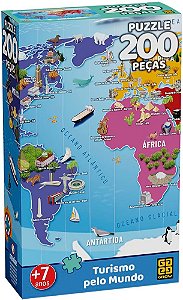 Quebra-cabeça 200 peças - Turismo pelo Mundo