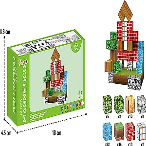 Cubos Magnéticos Pixelado - 63 peças
