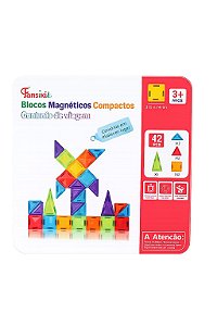 Mini Blocos Magnéticos - 42 peças