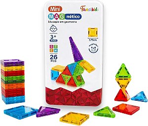 Mini Blocos Magnéticos 3D - 26 Peças