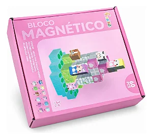 Blocos Magnéticos Cubos 60 Peças Criativos