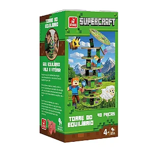 Jogo Torre do Equilíbrio Supercraft 40 peças
