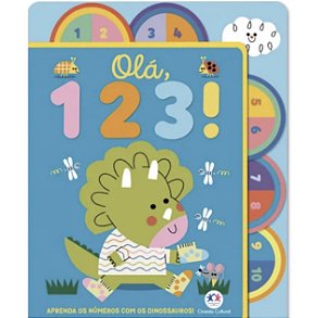 Livro Infantil Olá 123 com Dinossauros
