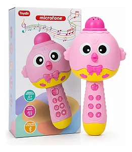 Microfone Interativo Bluetooth Infantil Rosa