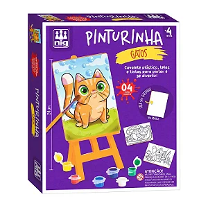 Kit Pinturinha Gatos Nig Cavalete Infantil