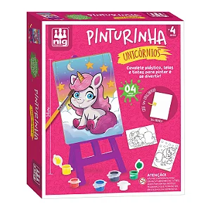 Kit Pinturinha Unicórnios com Cavalete para Pintura