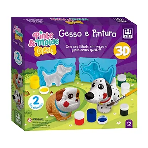 Pinte e Molde Pets - Kit Gesso e Pintura Nig