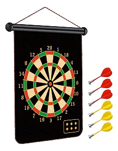 Jogo de Dardo Magnético Dupla Face 6 Dardos