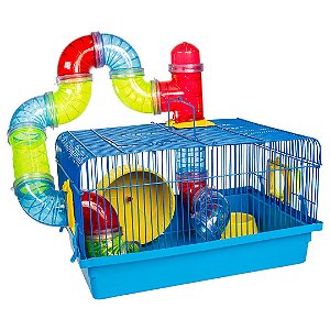 Gaiola para Hamster Tubo Luxo - Azul