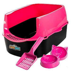 Kit Sanitário Para Gatos Sandbox Furba - Rosa