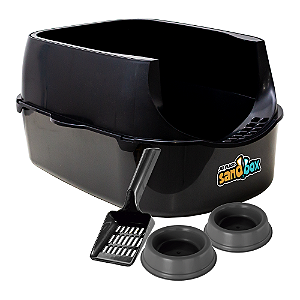Kit Sanitário Para Gatos Sandbox Furba - Preta