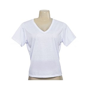 Camiseta Baby Look Gola "V" Para Sublimação (1 Unidade )